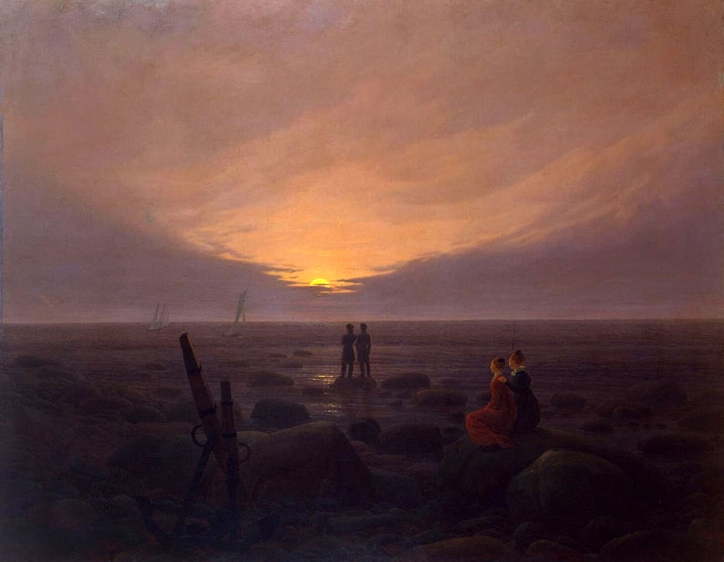 Caspar David Friedrich: Mondaufgang am Meer, ca. 1821